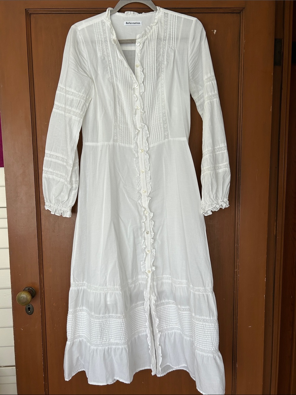 Reformation Long-Sleeve Lined Maxi Dress